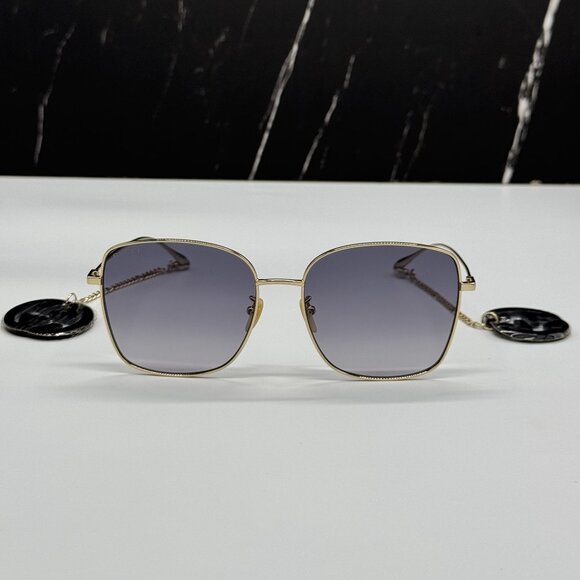 NEW GUCCI GG1030SK 001 WITH EARRINGS GOLD WOMEN GUCCI SUNGLASSES limited edition main image 11